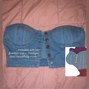 Blue Denim Crop Top
